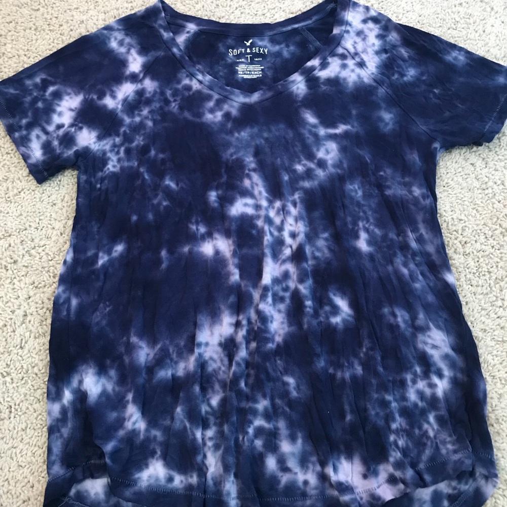 American Eagle xs soft and sexy bile/white t-shirt